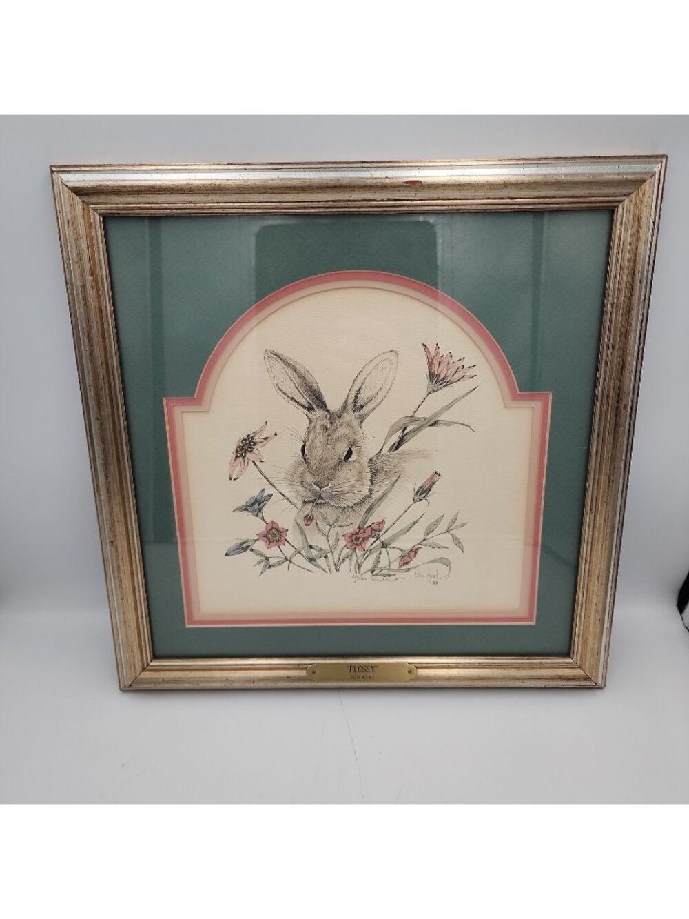 Vintage Don Kent Framed Bunny Art "Flossy" 111/200 Signed Wall Hanging